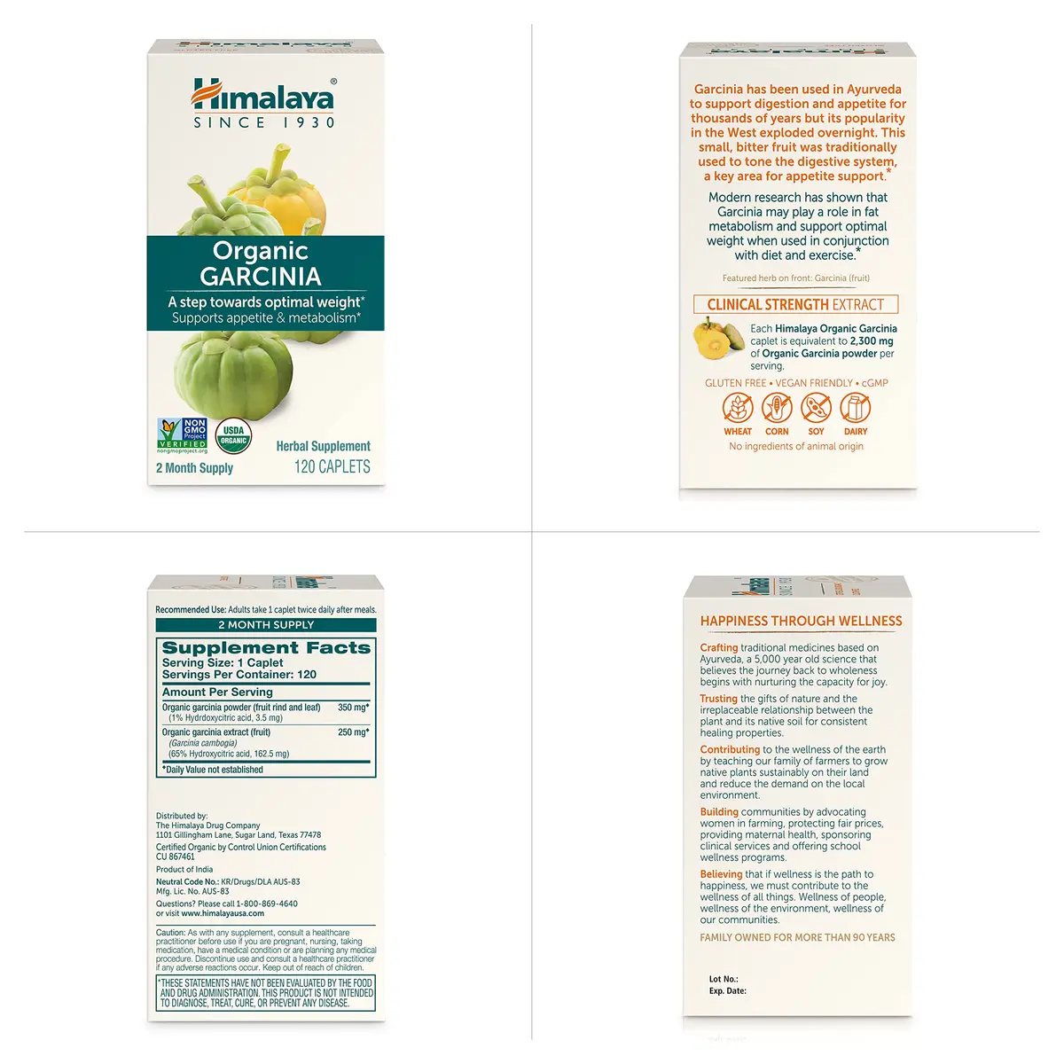 Himalaya Organic Garcinia Cambogia Herbal Supplement 600 mg | Appetite & Lipid Support, USDA Organic, Vegan, 120 Caplets - view 7