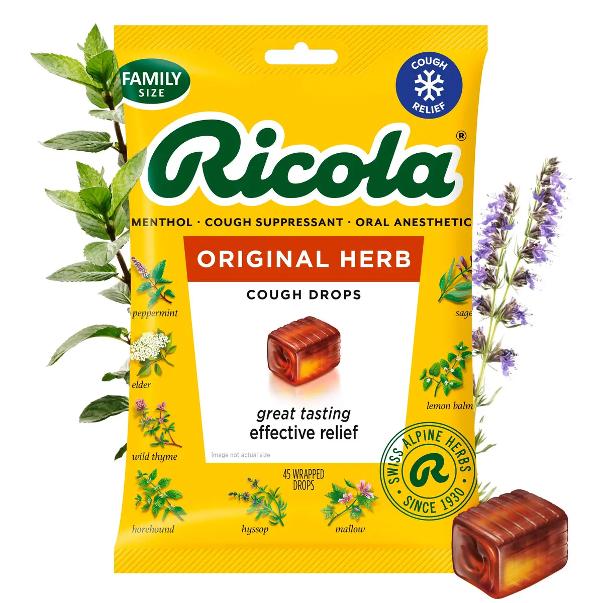 Ricola Original Herb Cough Drops 45 Count | Natural Throat Relief with Swiss Herbs - main product image