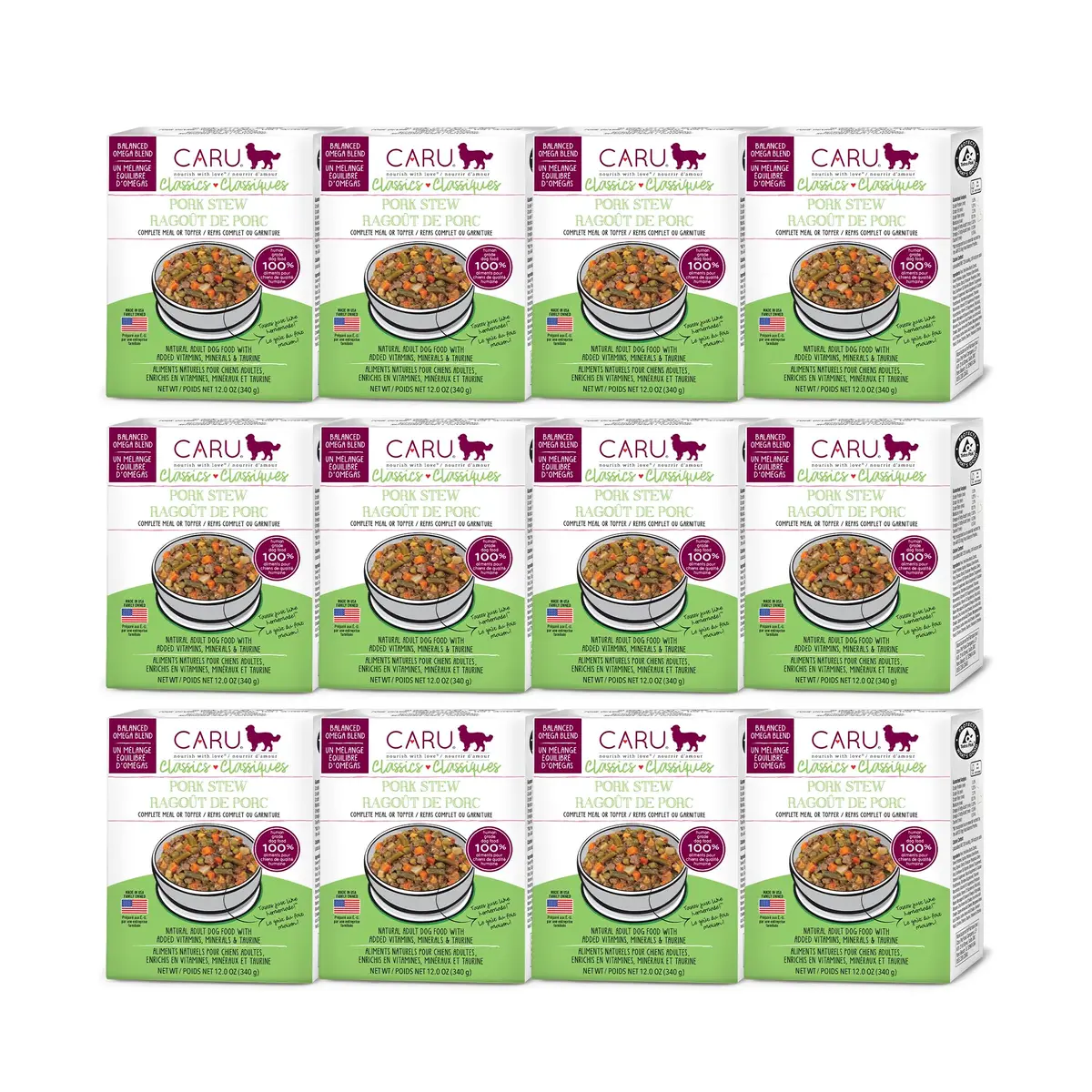 Caru Classics Pork Stew for Dogs 12 oz | Grain-Free, Human-Grade Ingredients, Supports Overall Dog Health - main product image