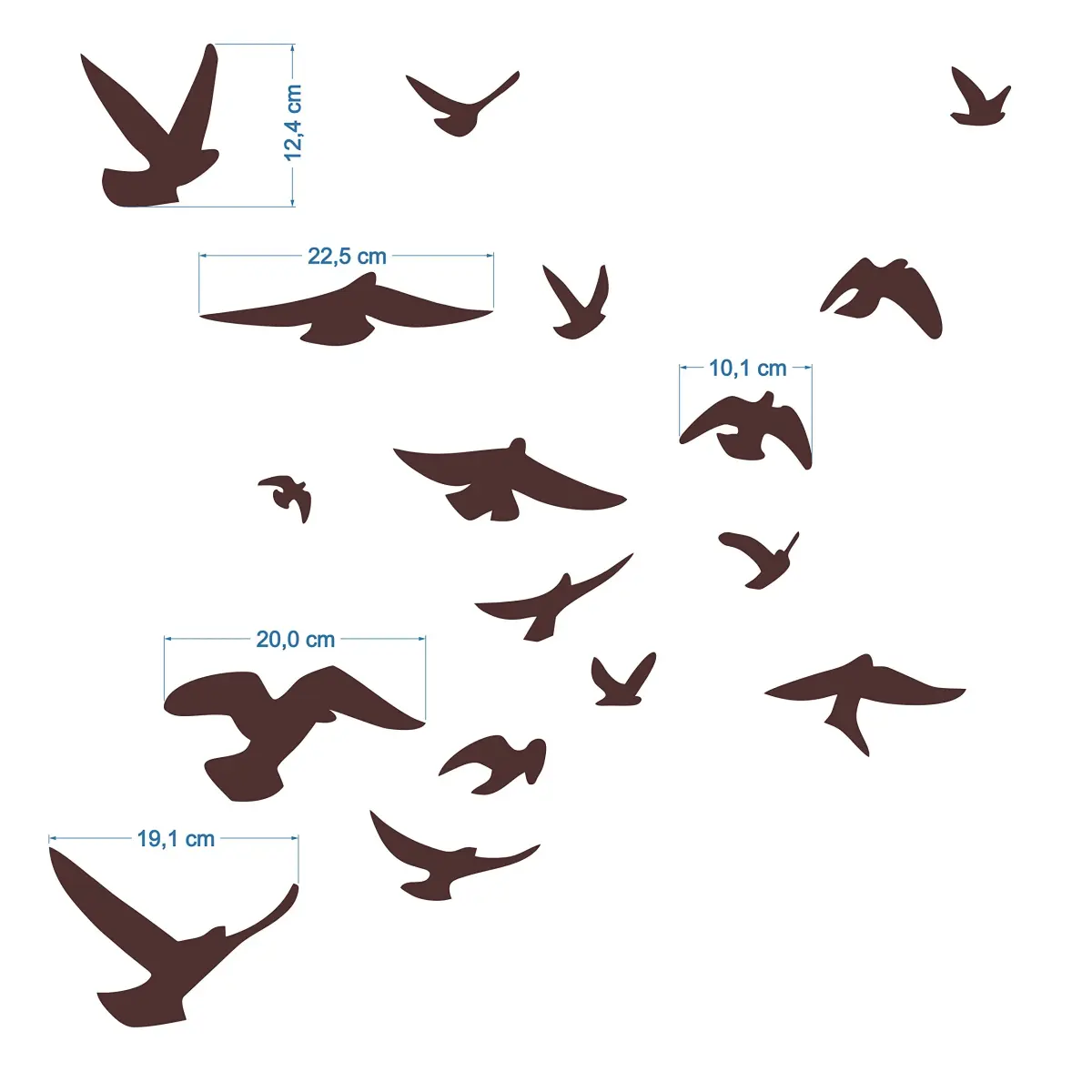 Decooo.be Anti-Collision Bird Strike Window Decals Set of 17 Silhouettes | Brown | Prevents Bird Collisions - view 3