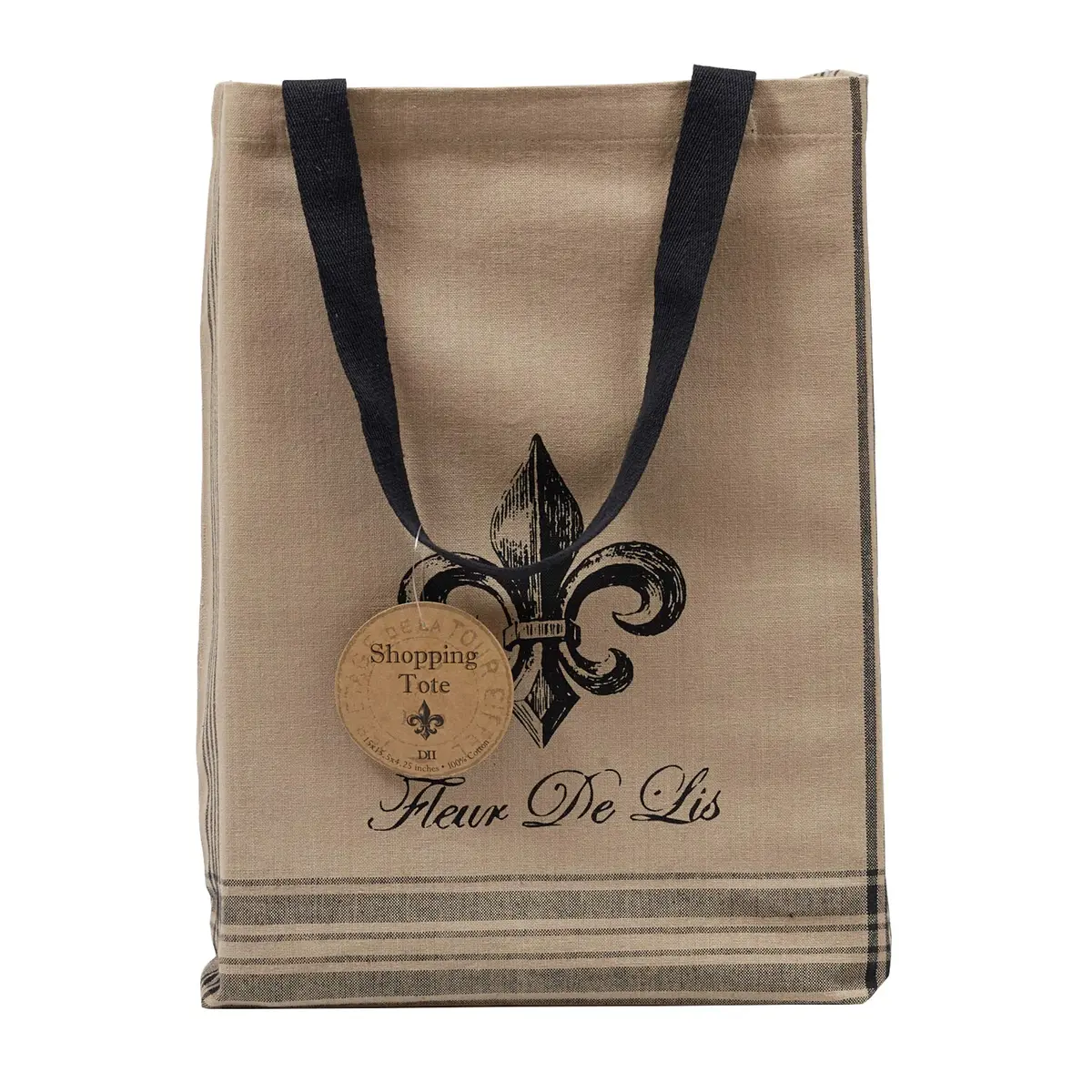 DII Printed Shopping Canvas Bags, Set of 3, French Print | Durable & Reusable Cotton Tote (15x15.25x4") - view 5