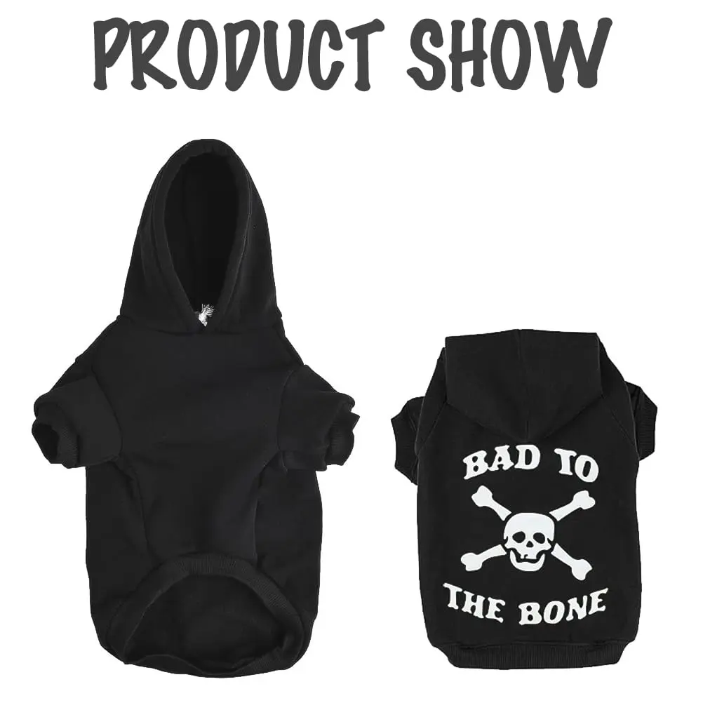EXPAWLORER Dog Hoodie - Bad to The Bone Halloween Sweater, Large | Cozy Halloween Dog Apparel for Large Dogs - view 5