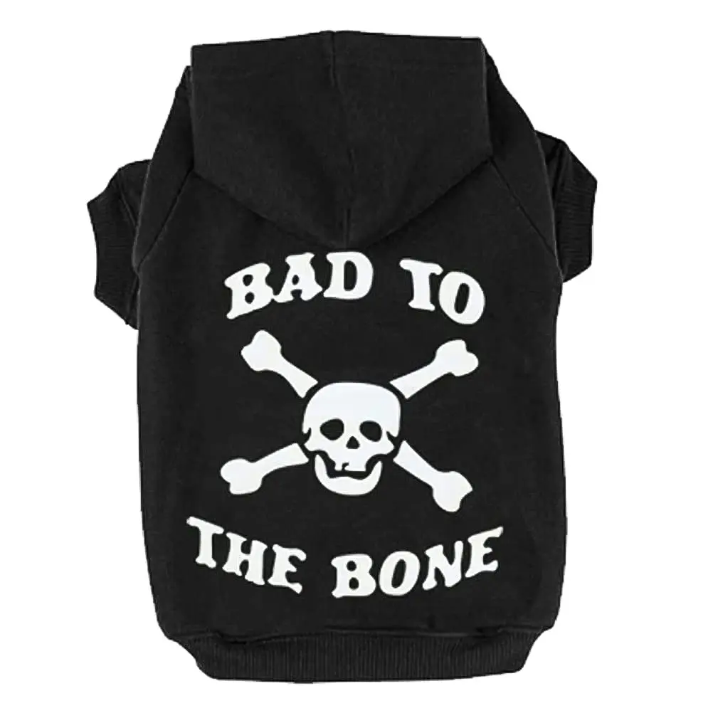 EXPAWLORER Dog Hoodie - Bad to The Bone Halloween Dog Sweater, XL | Cozy, Durable & Perfect for Cold Weather - main product image