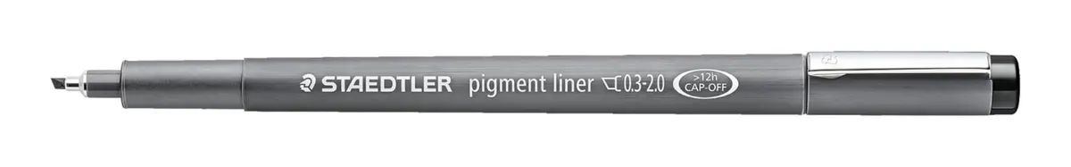 STAEDTLER Pigment Liner Black Chisel Tip 0.3-3.00 mm | Waterproof, Lightfast, Ideal for Technical Drawing - main product image