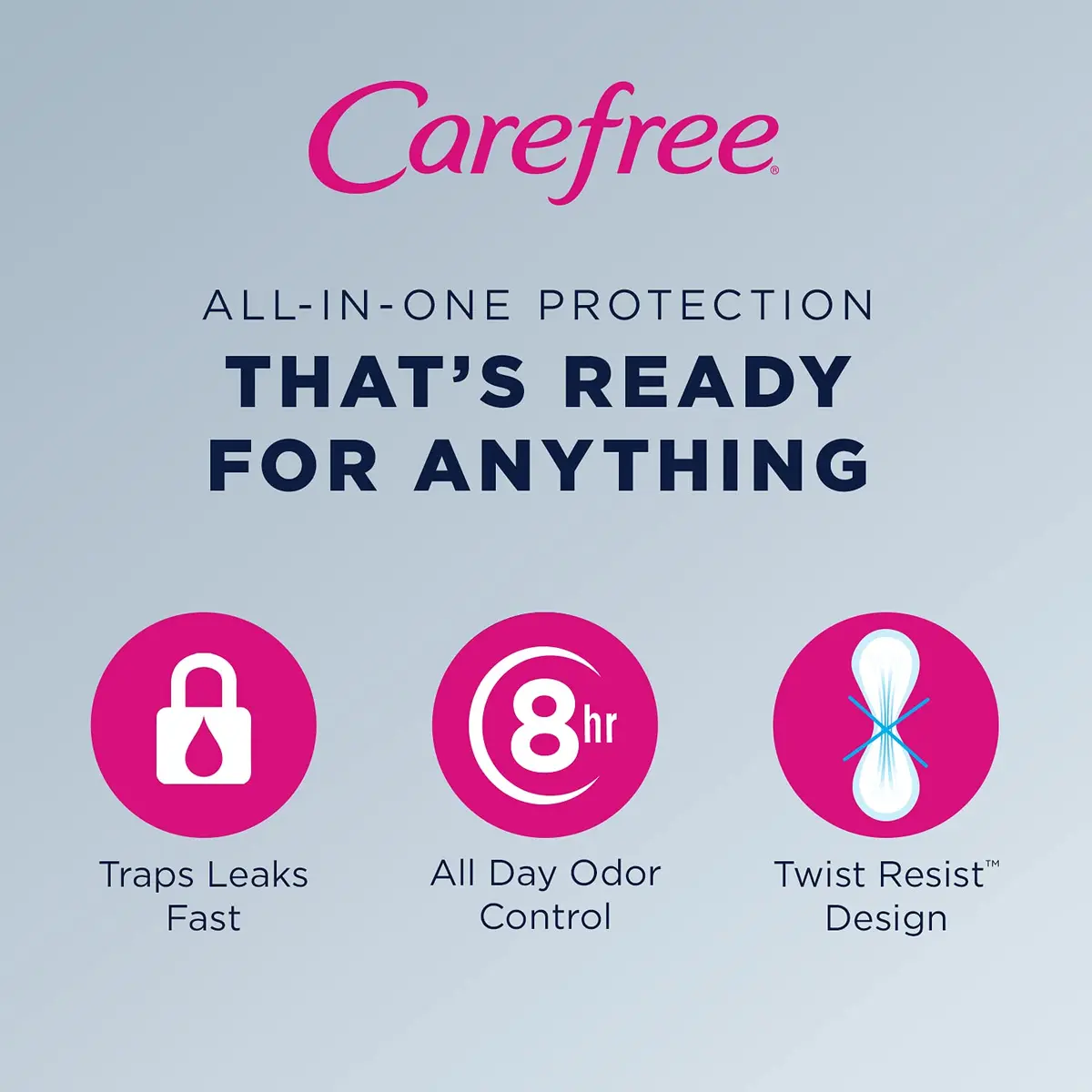 Carefree Acti-Fresh Panty Liners 54 Count | Fresh Scented, Light Leak Protection - view 2
