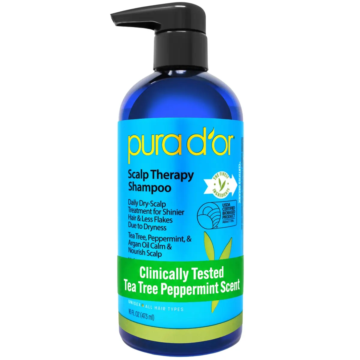 PURA D'OR Scalp Therapy Shampoo for Dryness and Buildup Care 473ml (16 Fl Oz) | Soothes Itchy Scalp - main product image