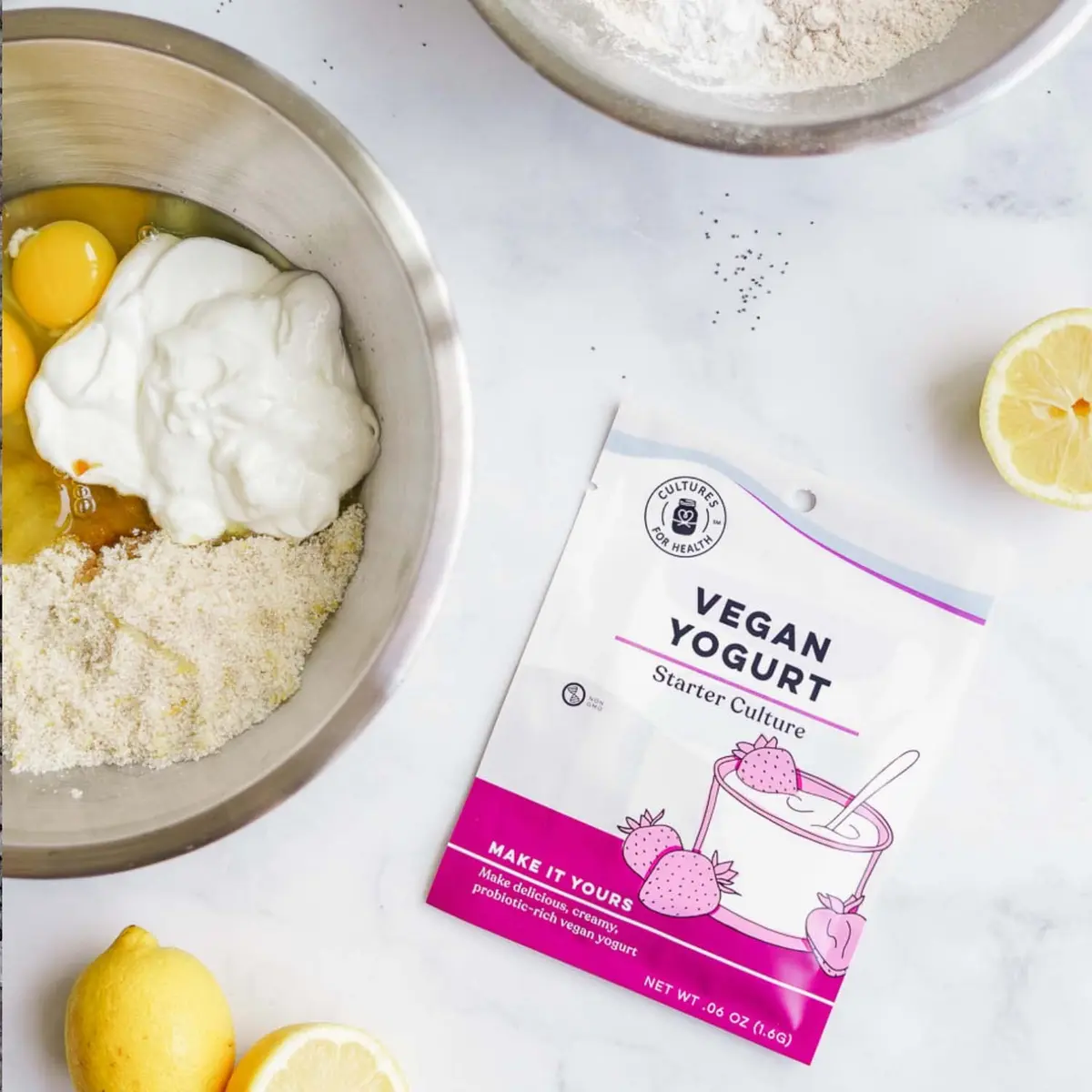Cultures for Health Vegan Yogurt Starter Culture | 4 Packets | Dairy-Free Plant Milk Yogurt | Probiotic Gut Support - view 3