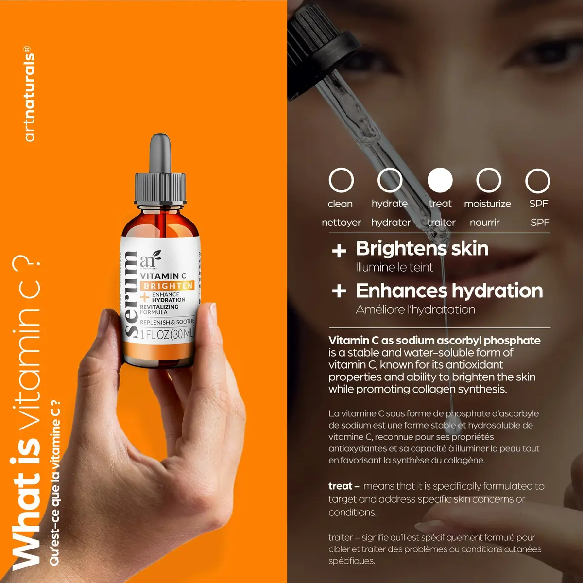 Artnaturals Vitamin C Serum with Hyaluronic Acid 1 fl oz | Anti-Aging & Hydrating - view 4