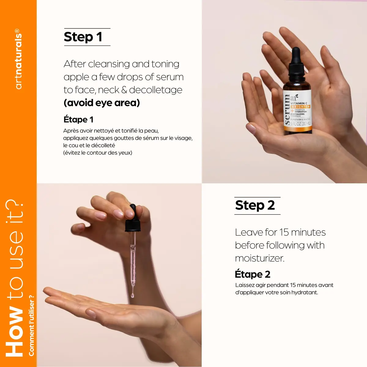 Artnaturals Vitamin C Serum with Hyaluronic Acid 1 fl oz | Anti-Aging & Hydrating - view 5