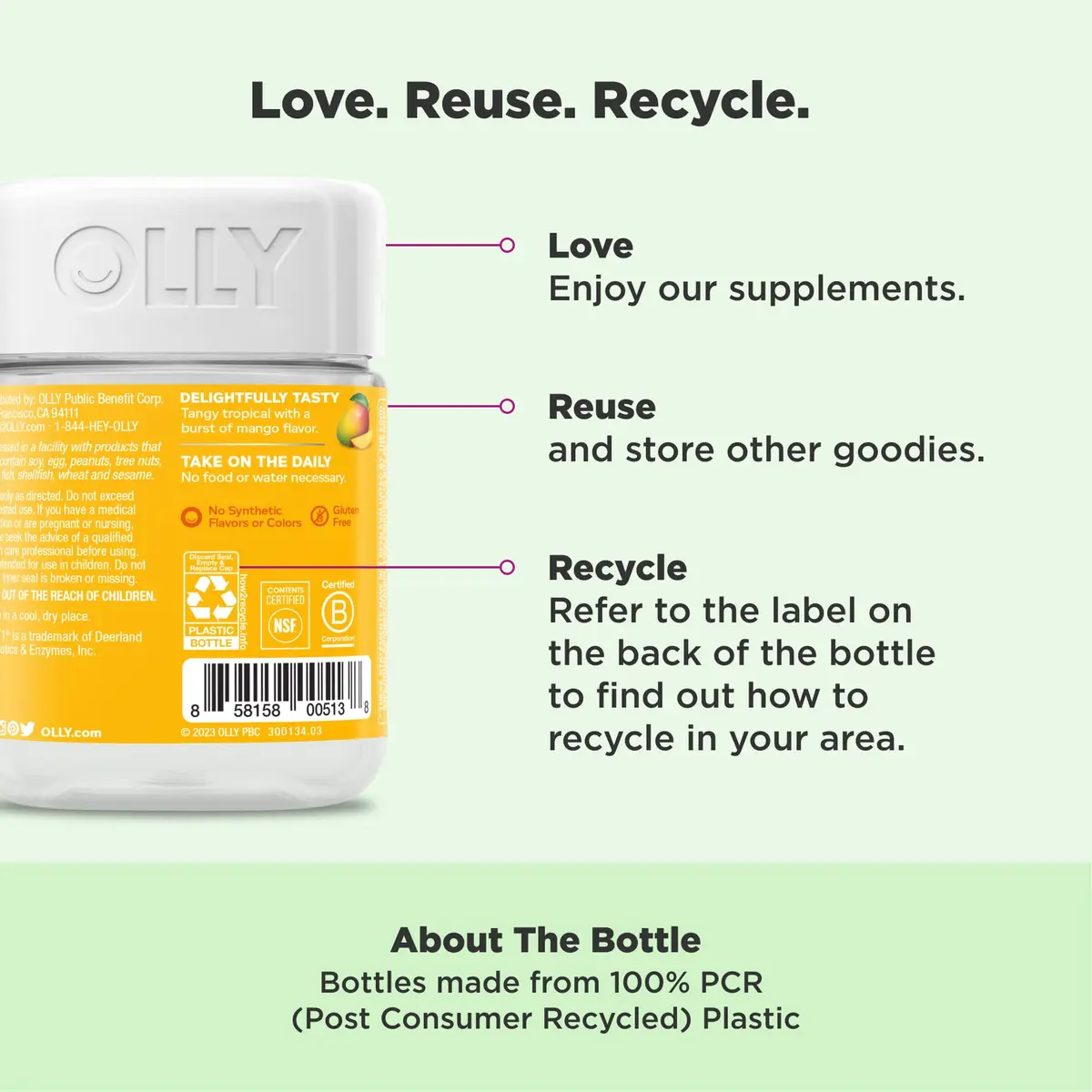 OLLY Probiotic Gummy Mango | Digestive & Immune Support, 50 Count - view 4