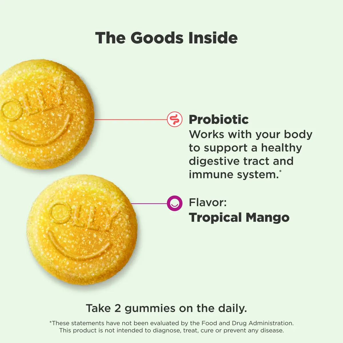 OLLY Probiotic Gummy Mango | Digestive & Immune Support, 50 Count - view 2