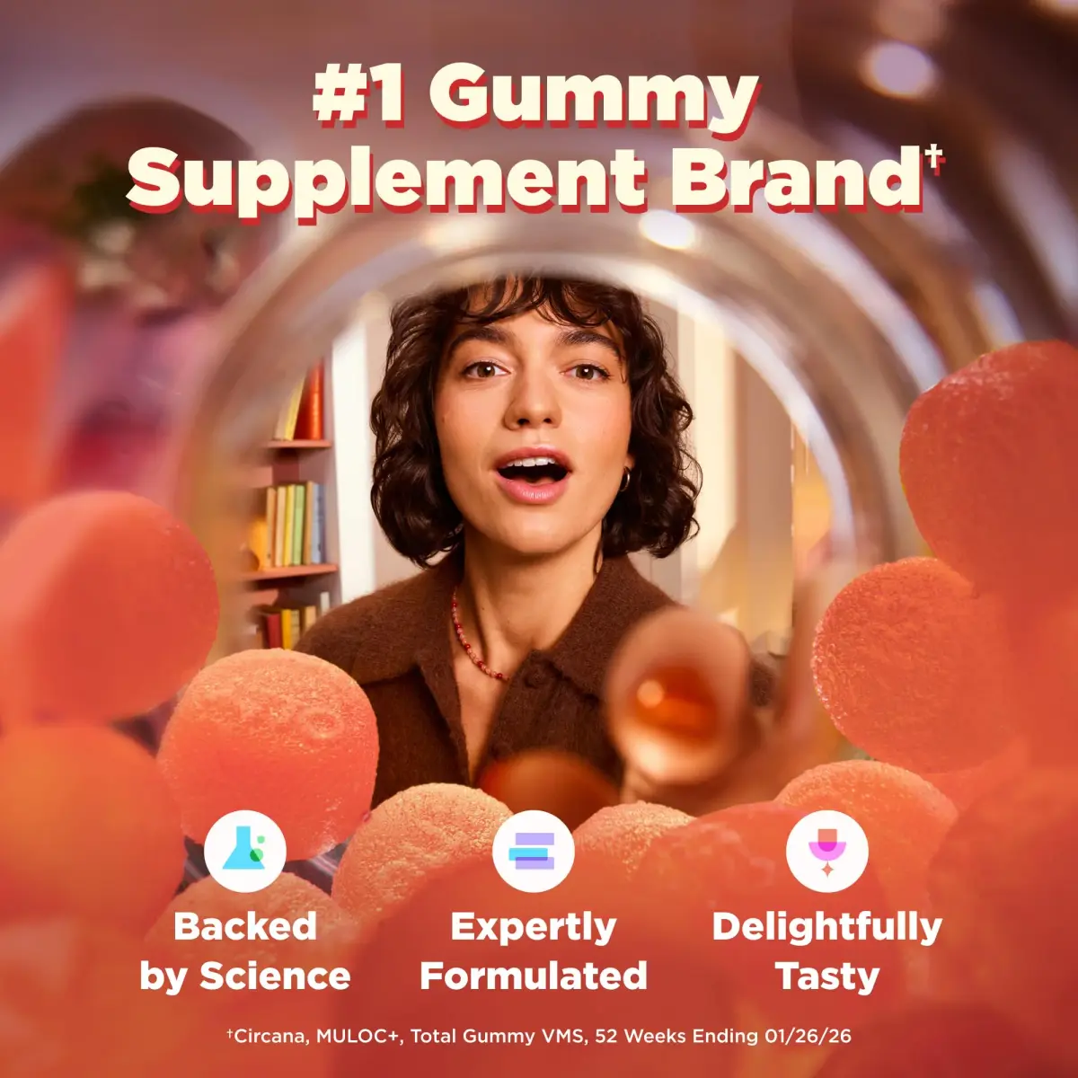 OLLY Probiotic + Prebiotic Gummy, 500 Million CFUs, Peachy Peach, 30 Count (30 Day Supply) | Digestive & Immune Support - view 7