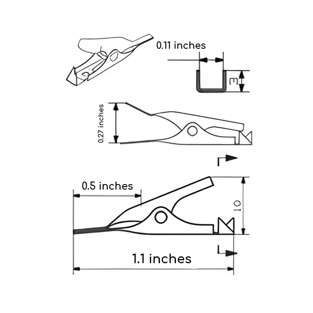 KUJOBUY Micro Alligator Copper Clips Pack of 50 | Precision Electrical Prototyping Tool - view 11