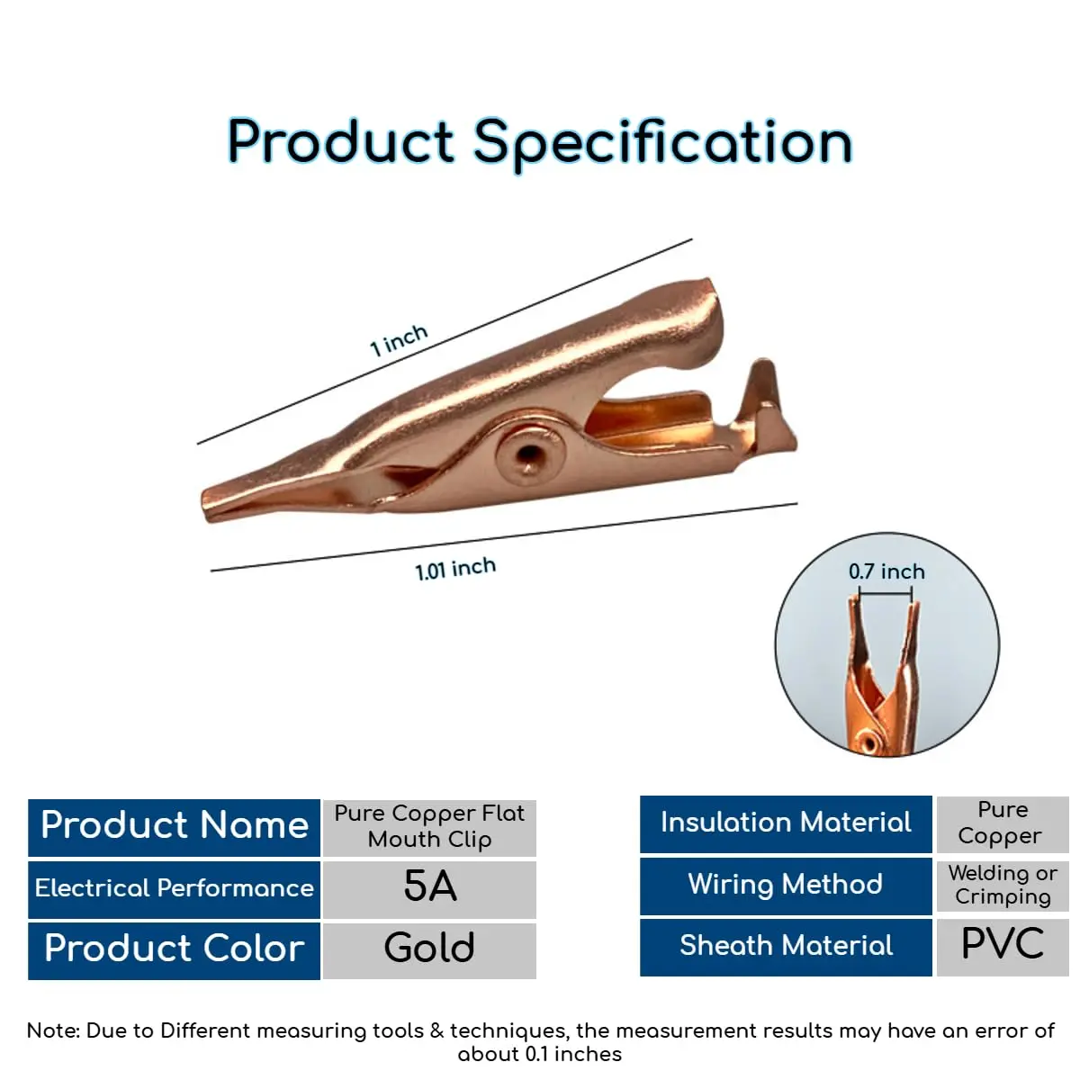 KUJOBUY Micro Alligator Copper Clips Pack of 50 | Precision Electrical Prototyping Tool - view 2