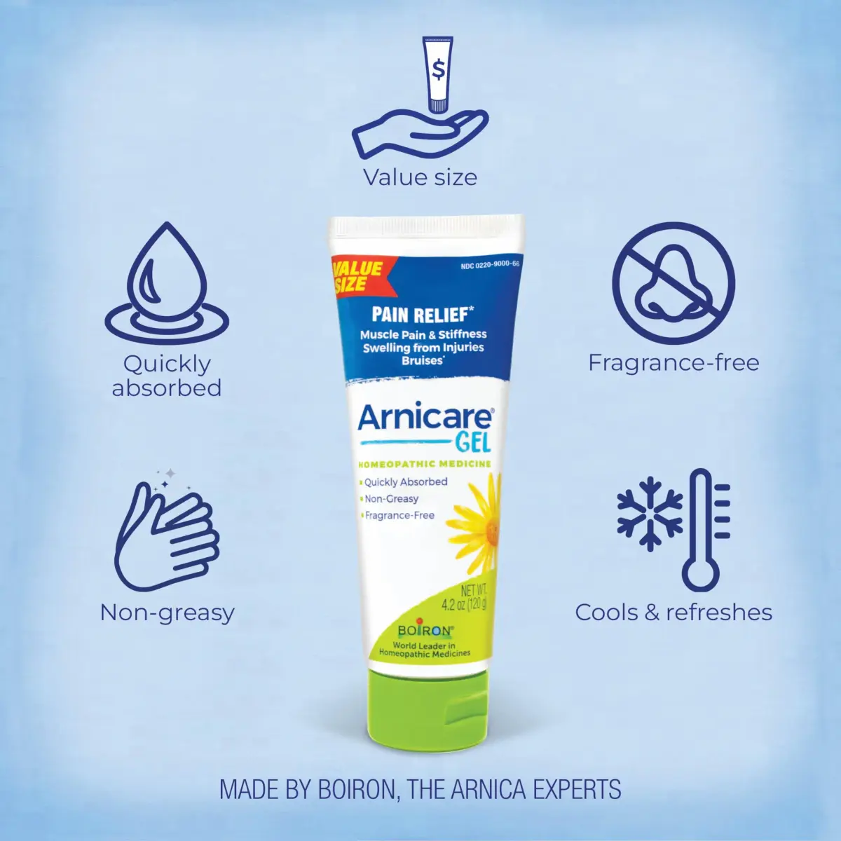 Boiron Arnicare Gel 4.2 oz | Homeopathic Muscle & Joint Pain Relief - view 3