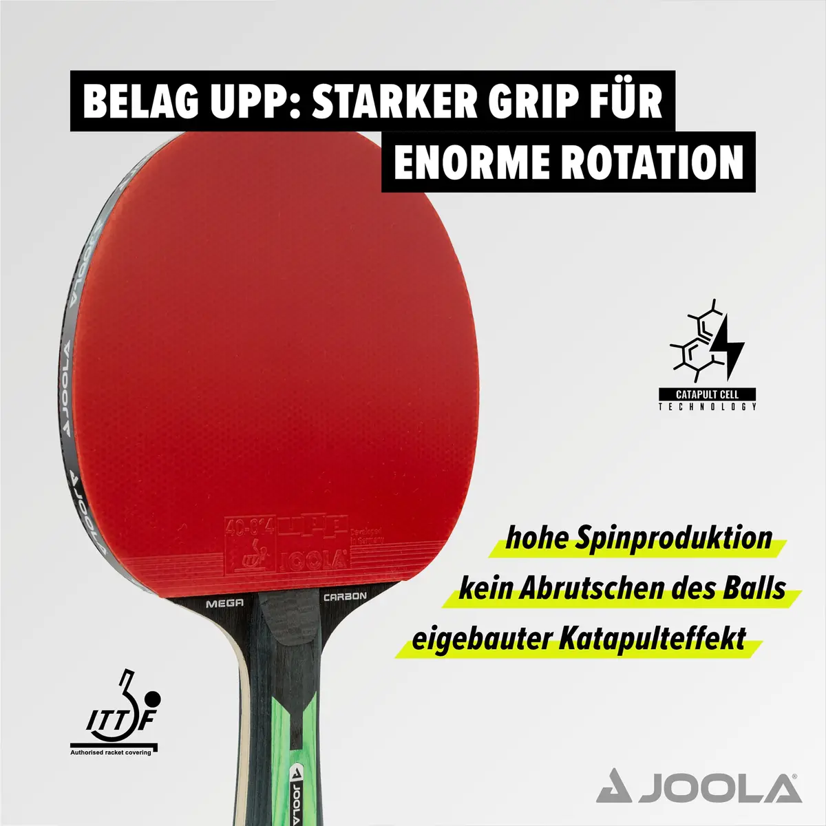 JOOLA Carbon Mega Table Tennis Bat - Multi-Colour | High-Speed Carbon Fiber, ITTF-Approved Rubber, Professional Control (70-120 chars) - view 3