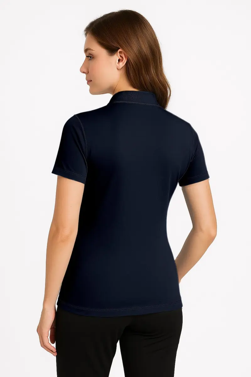 Opna Women's Dry-Fit Golf Polo Shirts 3-Button in Navy | Moisture Wicking & Breathable (70-120 chars) - view 3