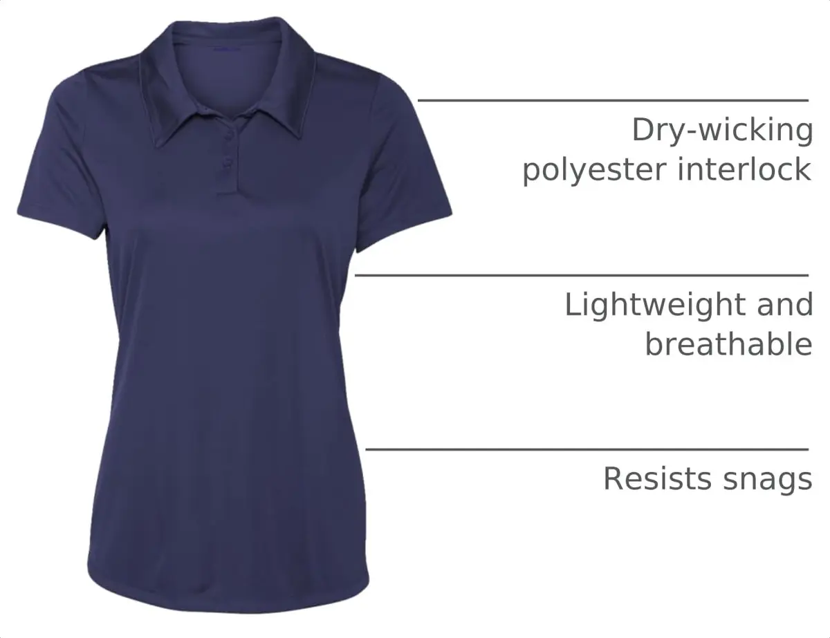 Opna Women's Dry-Fit Golf Polo Shirts 3-Button in Navy | Moisture Wicking & Breathable (70-120 chars) - view 4