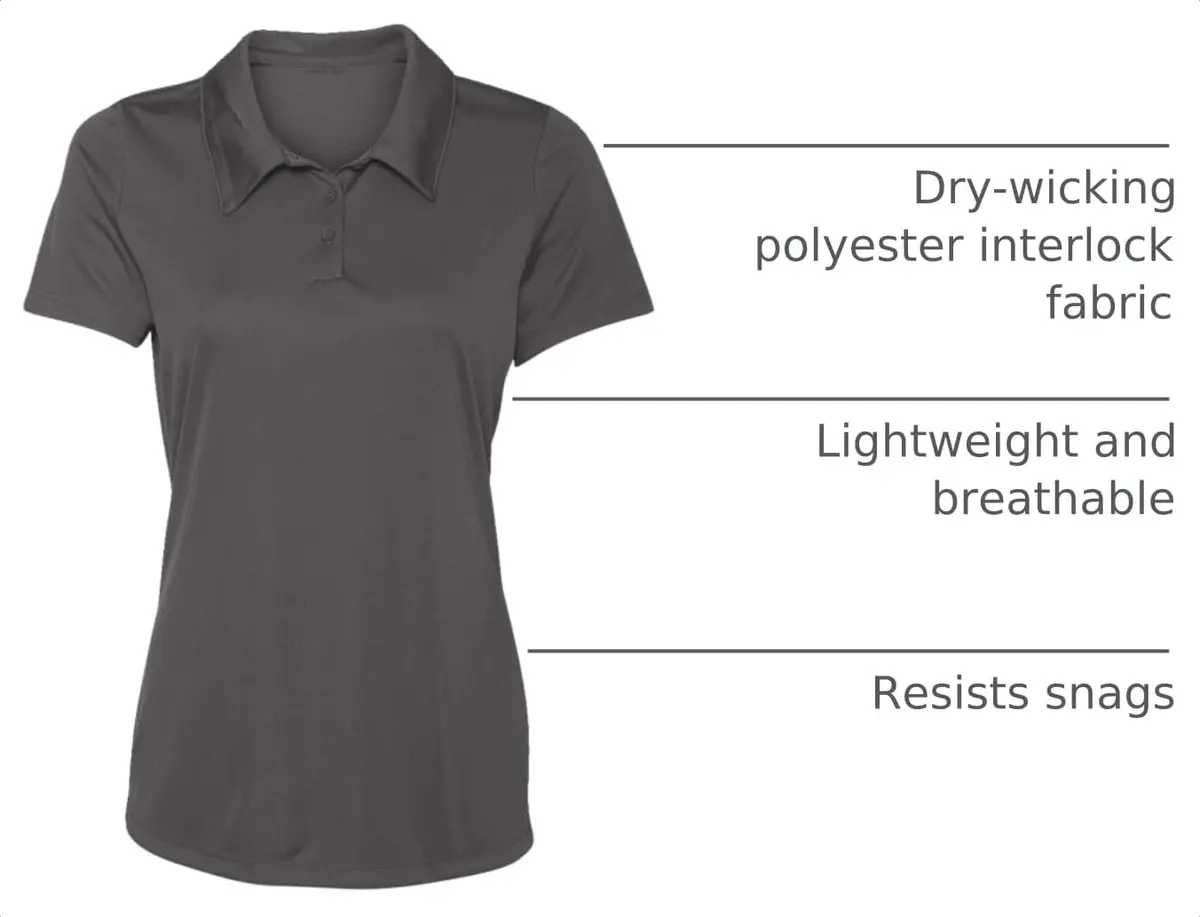 Opna Women's Dry-Fit Golf Polo Shirts 3-Button in 20 Colors XS-3XL | Moisture-Wicking & Breathable Athletic Fit - view 4