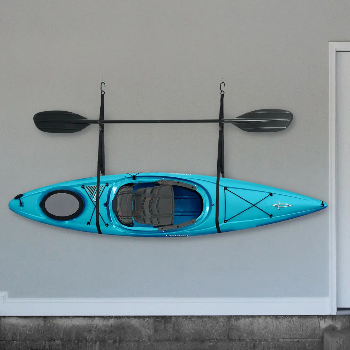 RAD Sportz Single Kayak Rack - 55 lb (25 kg) Capacity Wall or Ceiling Storage Straps | Adjustable Kayak Hanger - view 6
