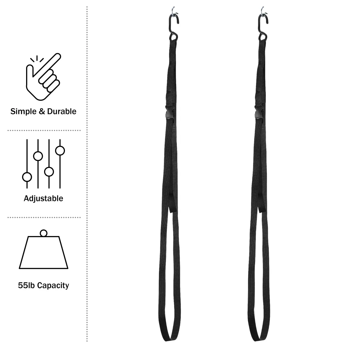 RAD Sportz Single Kayak Rack - 55 lb (25 kg) Capacity Wall or Ceiling Storage Straps | Adjustable Kayak Hanger - view 3