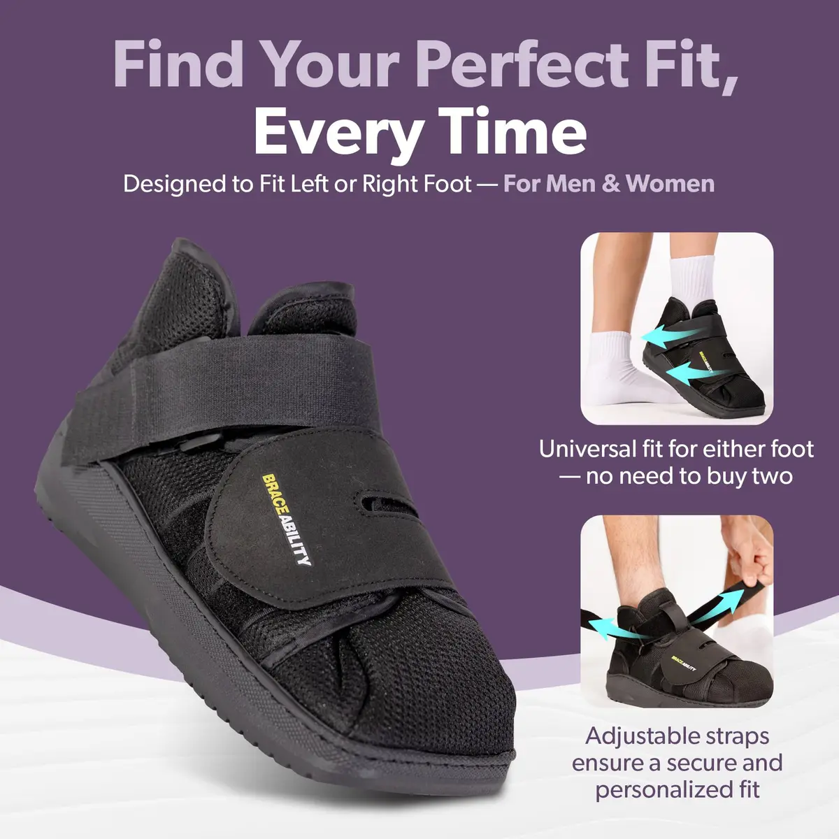 BraceAbility Closed Toe Medical Walking Shoe - Lightweight Post-Op Foot Boot (XL) | Support & Recovery - view 5