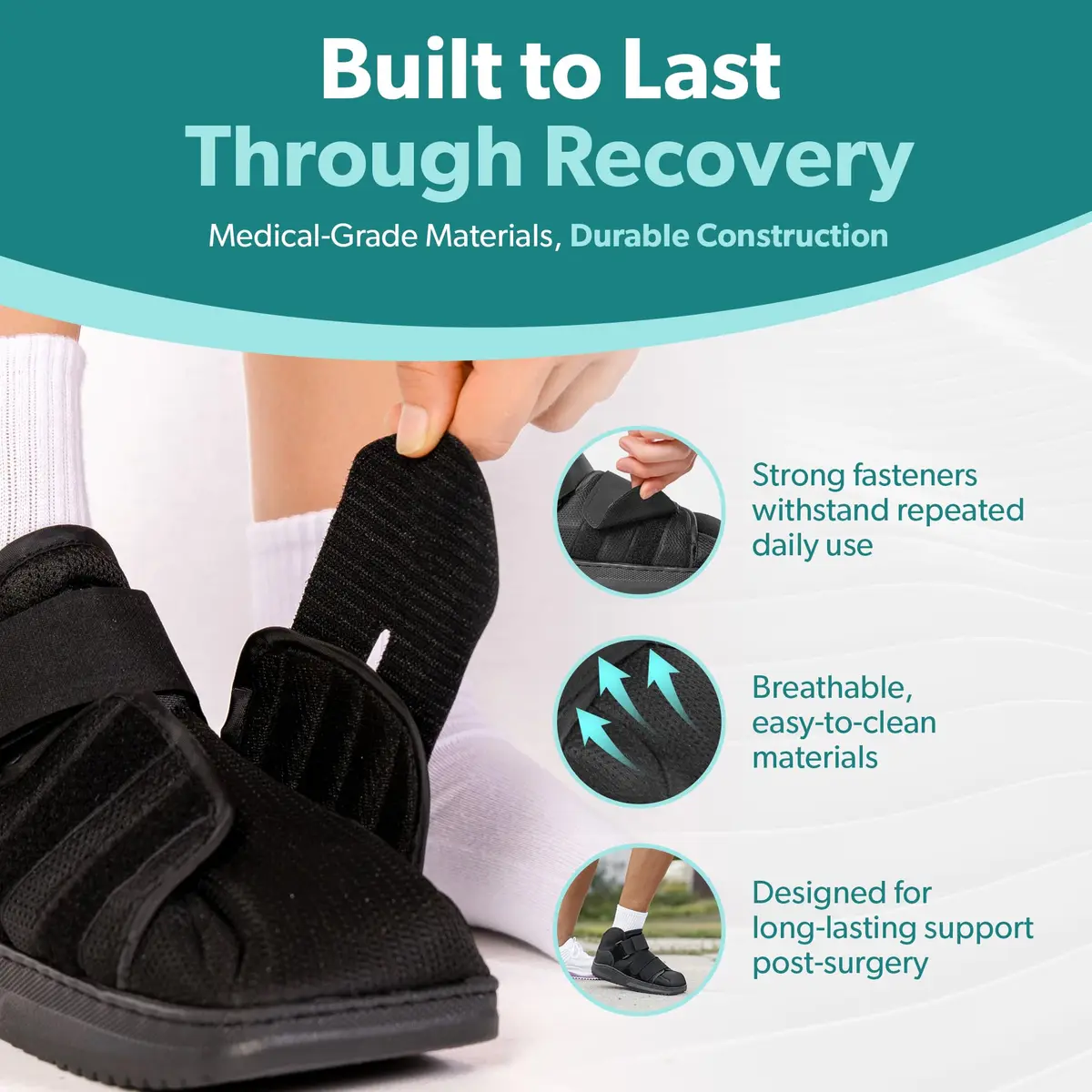 BraceAbility Closed Toe Medical Walking Shoe - Lightweight Post-Op Foot Boot (XL) | Support & Recovery - view 8