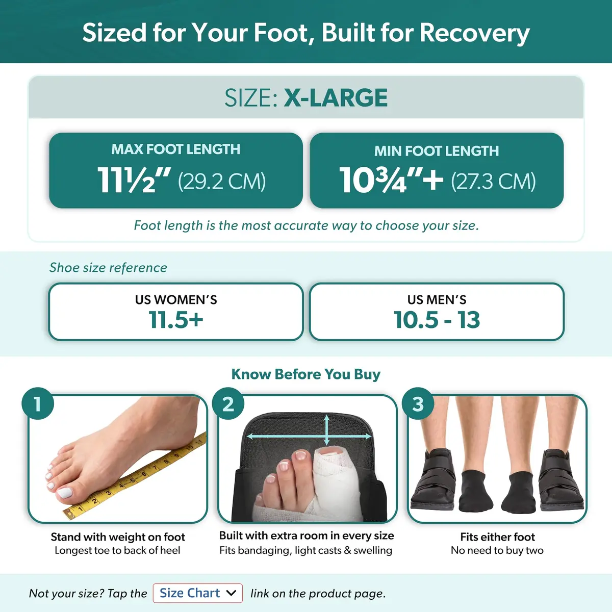 BraceAbility Closed Toe Medical Walking Shoe - Lightweight Post-Op Foot Boot (XL) | Support & Recovery - view 2