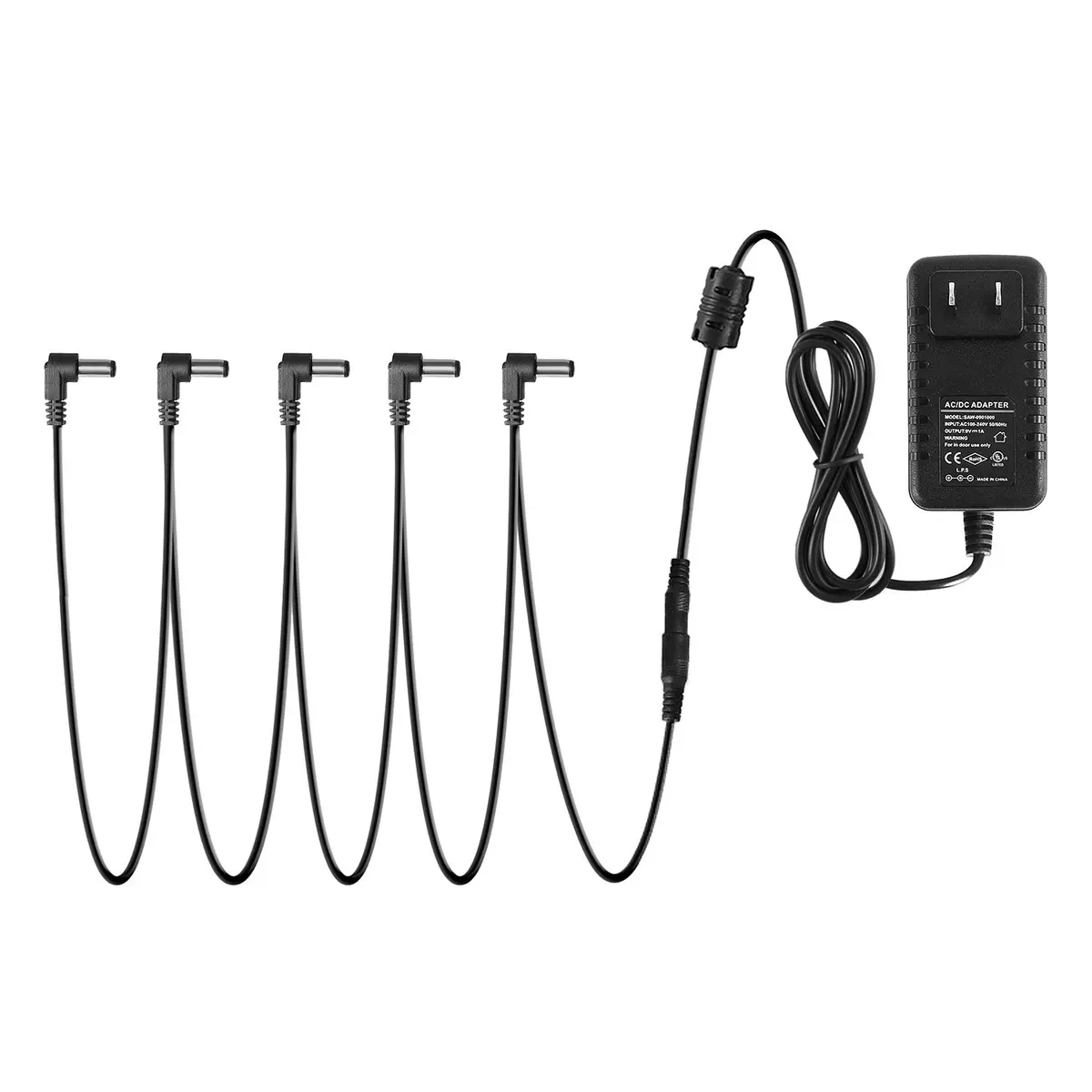 Donner DPA-1 9V DC 1A Power Supply Adapter with 5-Way Daisy Chain Cable | Powers Keyboards & Guitar Pedals - main product image