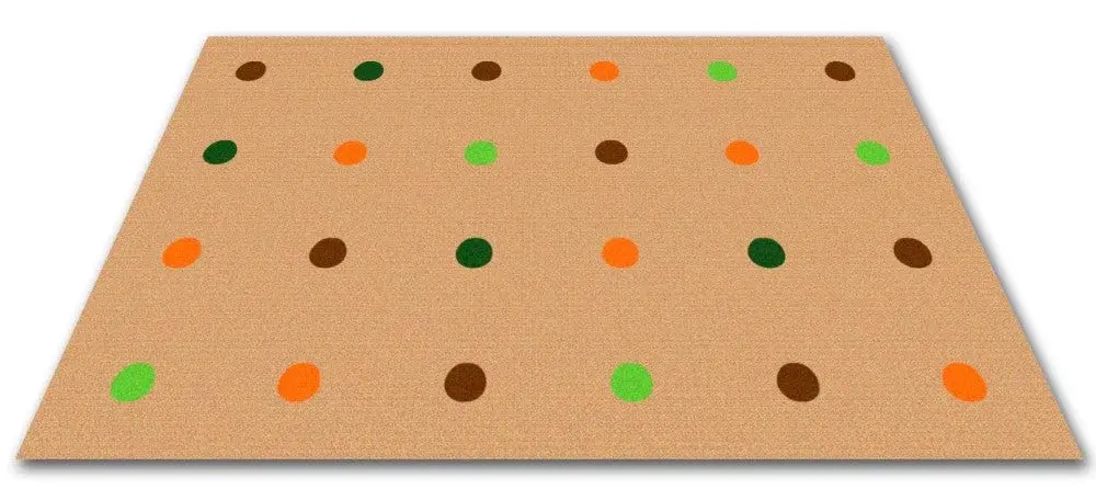 KIDCARPET.COM KidCarpet On The Spot Classroom Seating Rug, 6' x 8'6" Jungle Colors on Tan | Durable, Safety-Approved Classroom Rug - main product image