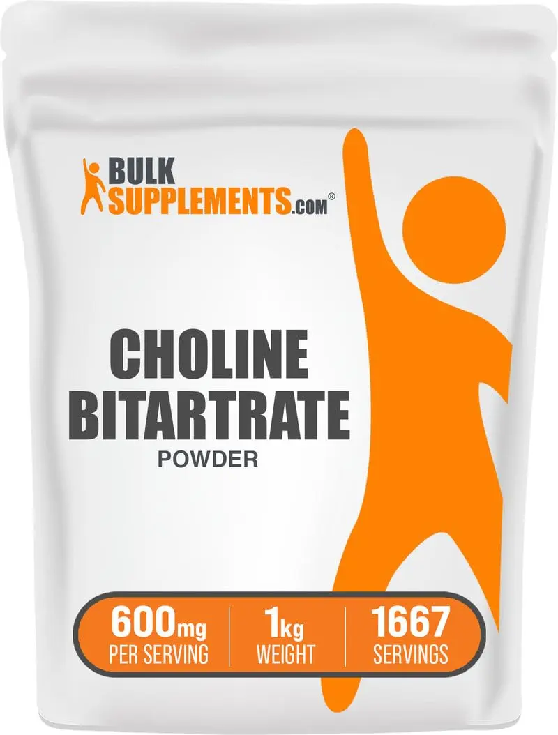 BulkSupplements Choline Bitartrate Powder 1kg (2.2 lbs) | Supports Overall Health & Cognitive Function - main product image