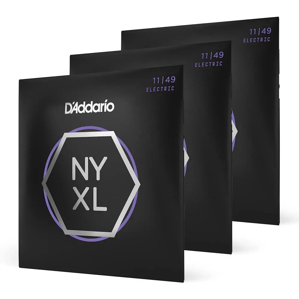 D'Addario NYXL1149-3P Electric Guitar Strings, Medium 11-49 Gauge, 3 Sets | Enhanced Tuning Stability & Mid-Range Presence - main product image