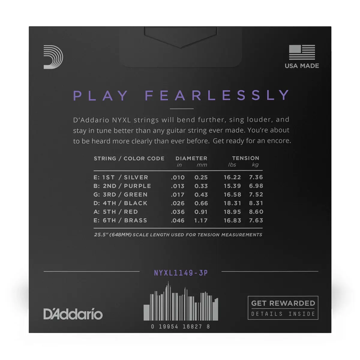 D'Addario NYXL1149-3P Electric Guitar Strings, Medium 11-49 Gauge, 3 Sets | Enhanced Tuning Stability & Mid-Range Presence - view 2