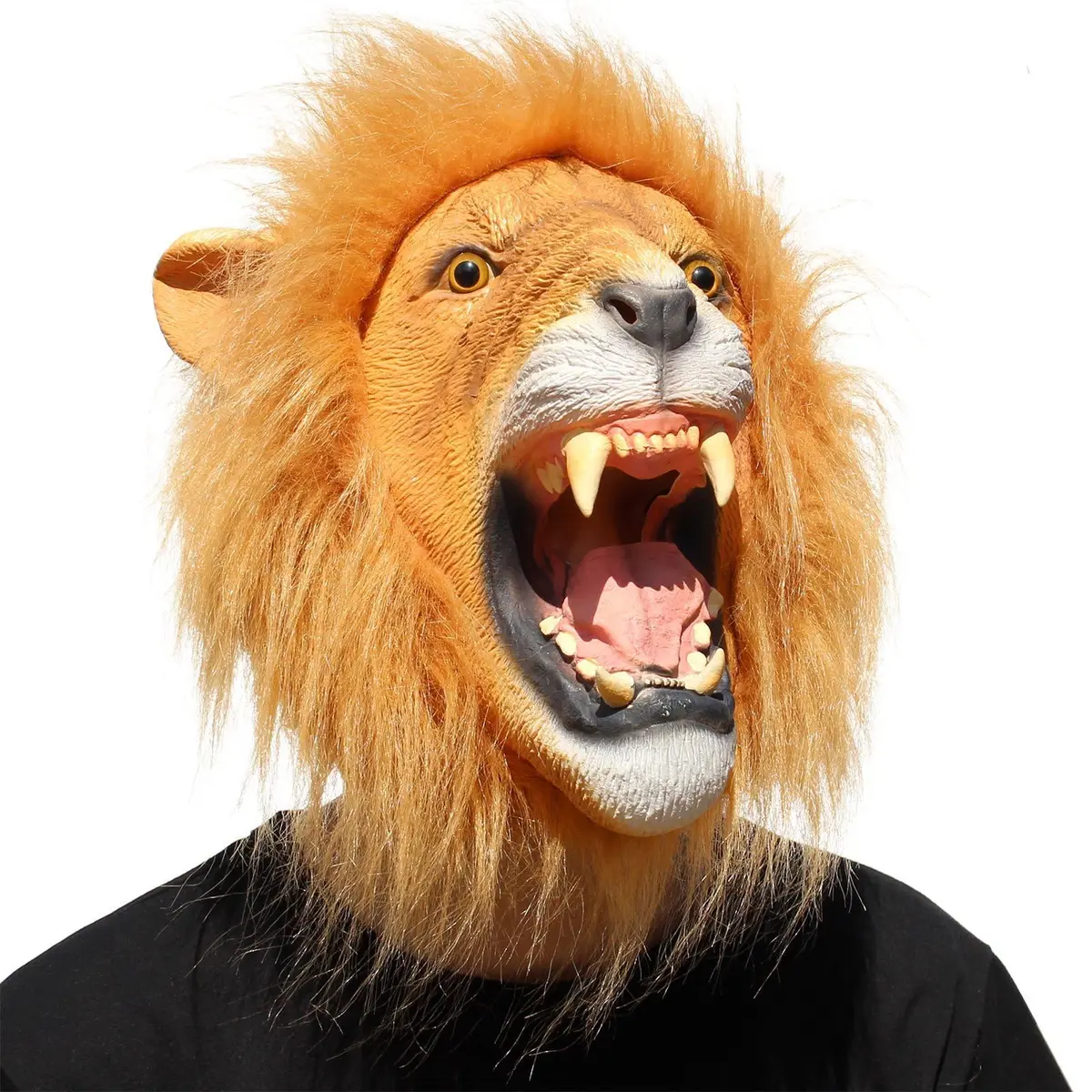 CreepyParty Lion Head Mask for Adults, Natural Latex Full Head Mask | Halloween Cosplay Costume - view 3