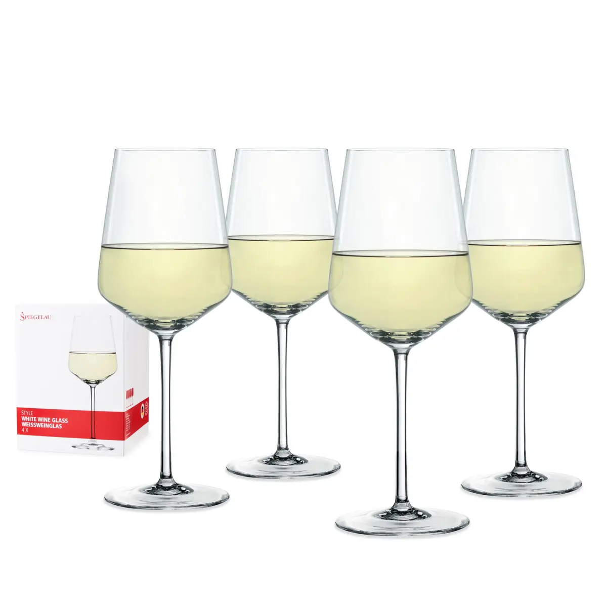Spiegelau Style Crystal White Wine Glasses Set of 4 | Elegant Lead-Free Crystal, 15.5 oz, Perfect for Dinner & Gifts - main product image