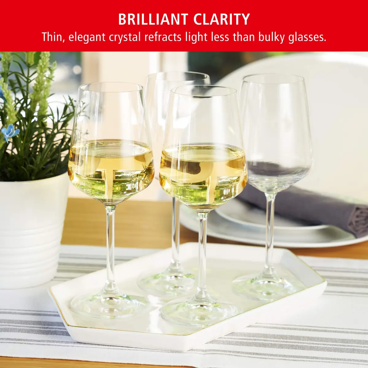 Spiegelau Style Crystal White Wine Glasses Set of 4 | Elegant Lead-Free Crystal, 15.5 oz, Perfect for Dinner & Gifts - view 3
