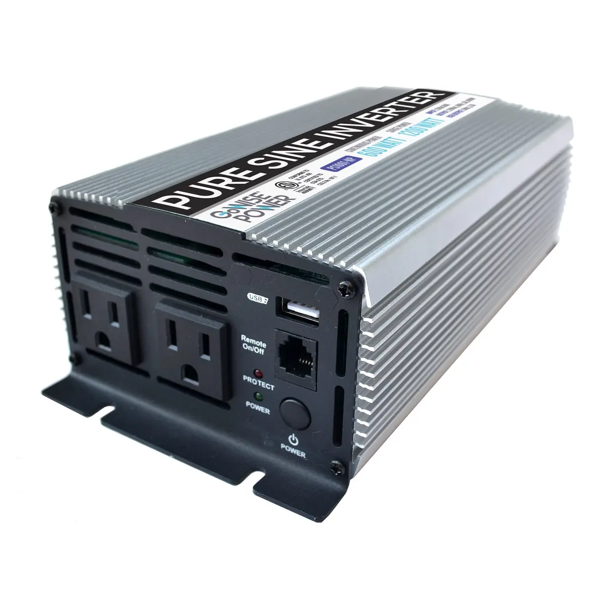 GoWISE Power 600W Pure Sine Wave Inverter 12V DC to 115V AC | Compact, Efficient Emergency Power - view 3