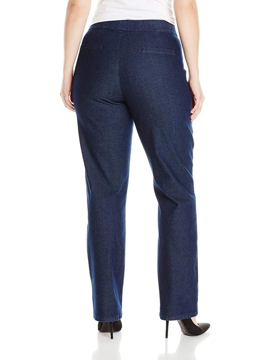 Chic Classic Collection Women's Easy Fit Elastic Waist Jean, Dark Shade, 18 US | Comfortable Stretch Denim for Indian Women - view 2