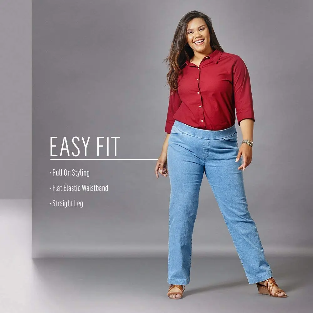 Chic Classic Collection Women's Easy Fit Elastic Waist Jean, Dark Shade, 18 US | Comfortable Stretch Denim for Indian Women - view 3
