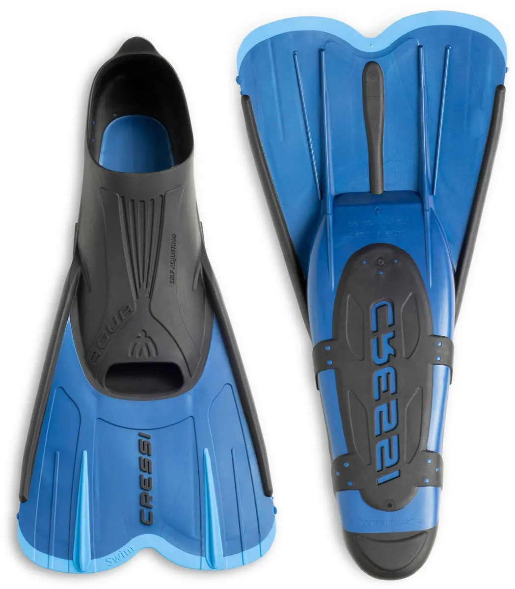 Cressi Agua Short Full Foot Pocket Fins, Blue/Azure, EU 39/40 | Lightweight, Travel-Ready Snorkeling Fins - view 6