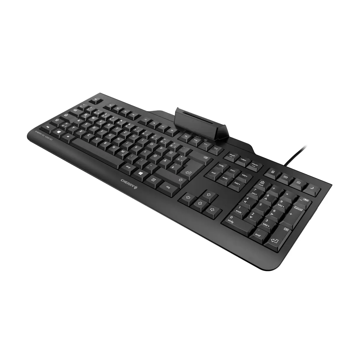 Cherry KC 1000 SC Smartcard Keyboard | Secure Wired Keyboard with Smart Card Reader (EU-Layout - QWERTY, Black) - view 2