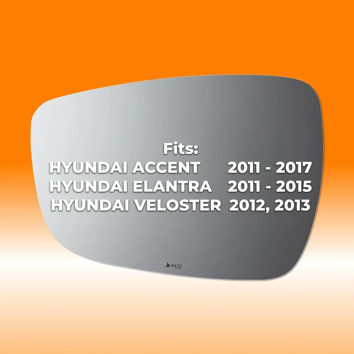 Burco 4432 Flat Driver Side View Non-Heated Mirror Glass | OEM# 87611R300 Fits Hyundai Accent 2011-2017 - view 3