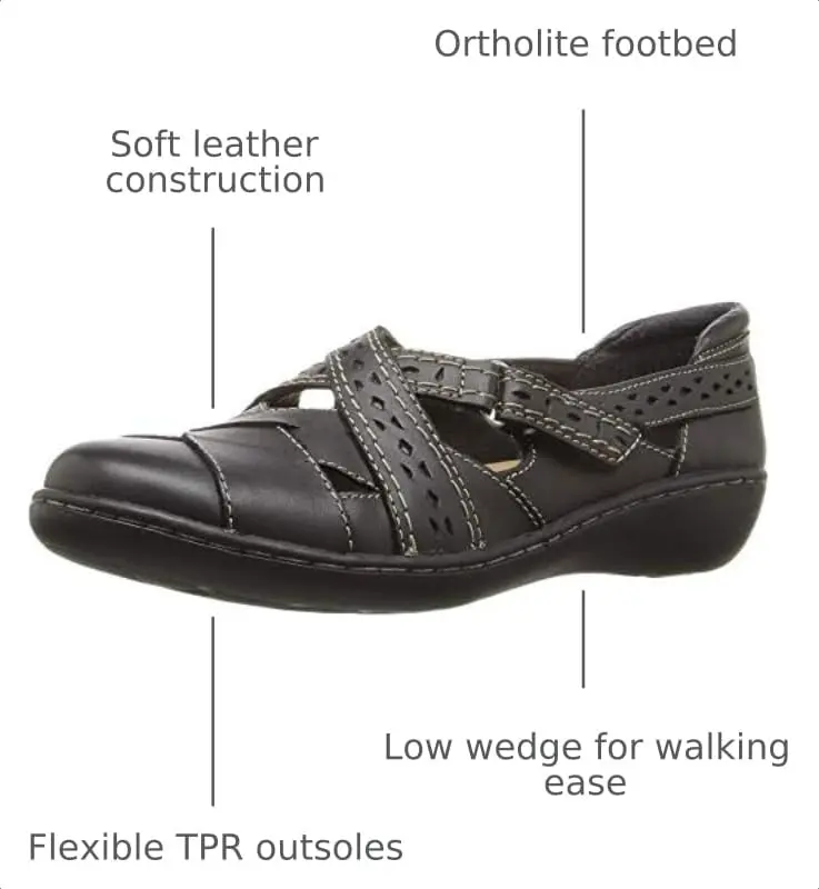 Clarks Women's Ashland Spin Q Loafer Leather Black 8 W US | Lightweight Comfort & Classic Style - view 3