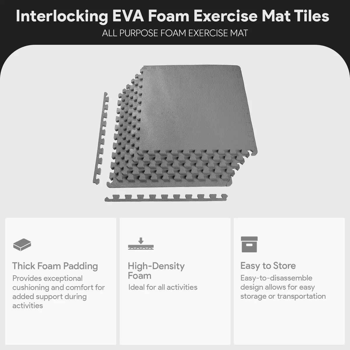 BalanceFrom Puzzle Exercise Mat 1/2-inch Thick | Non-Slip Foam Floor for Home & Gym - view 2