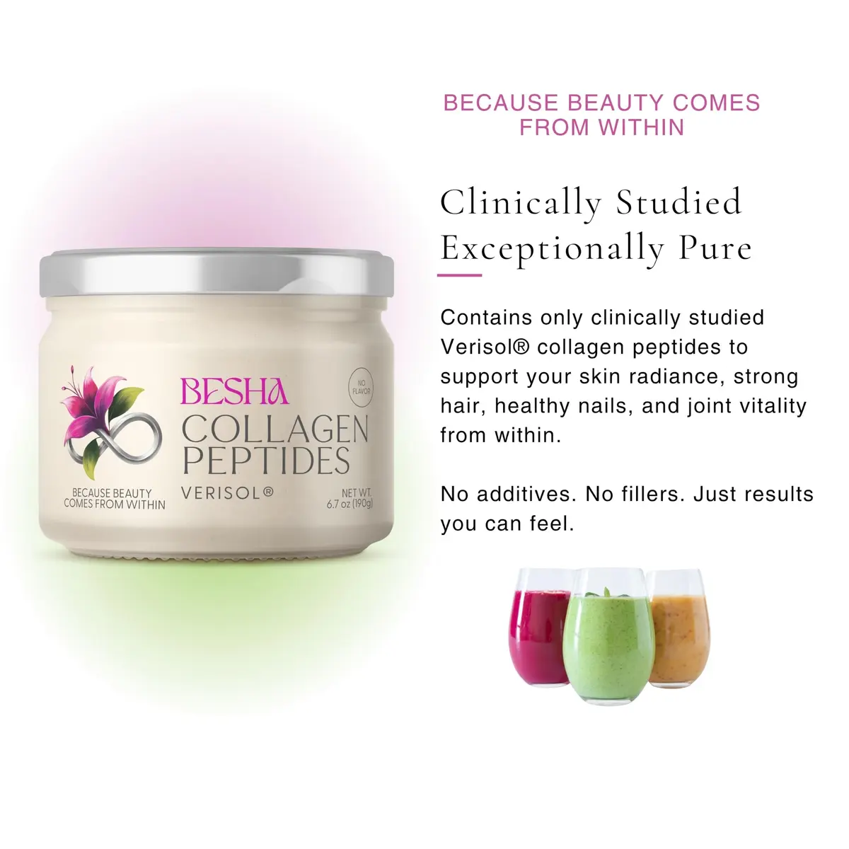 BESHA INC Verisol Collagen Bioactive Peptides Powder 100g (3.5 oz) | Patented German Formula for Skin Elasticity - view 8