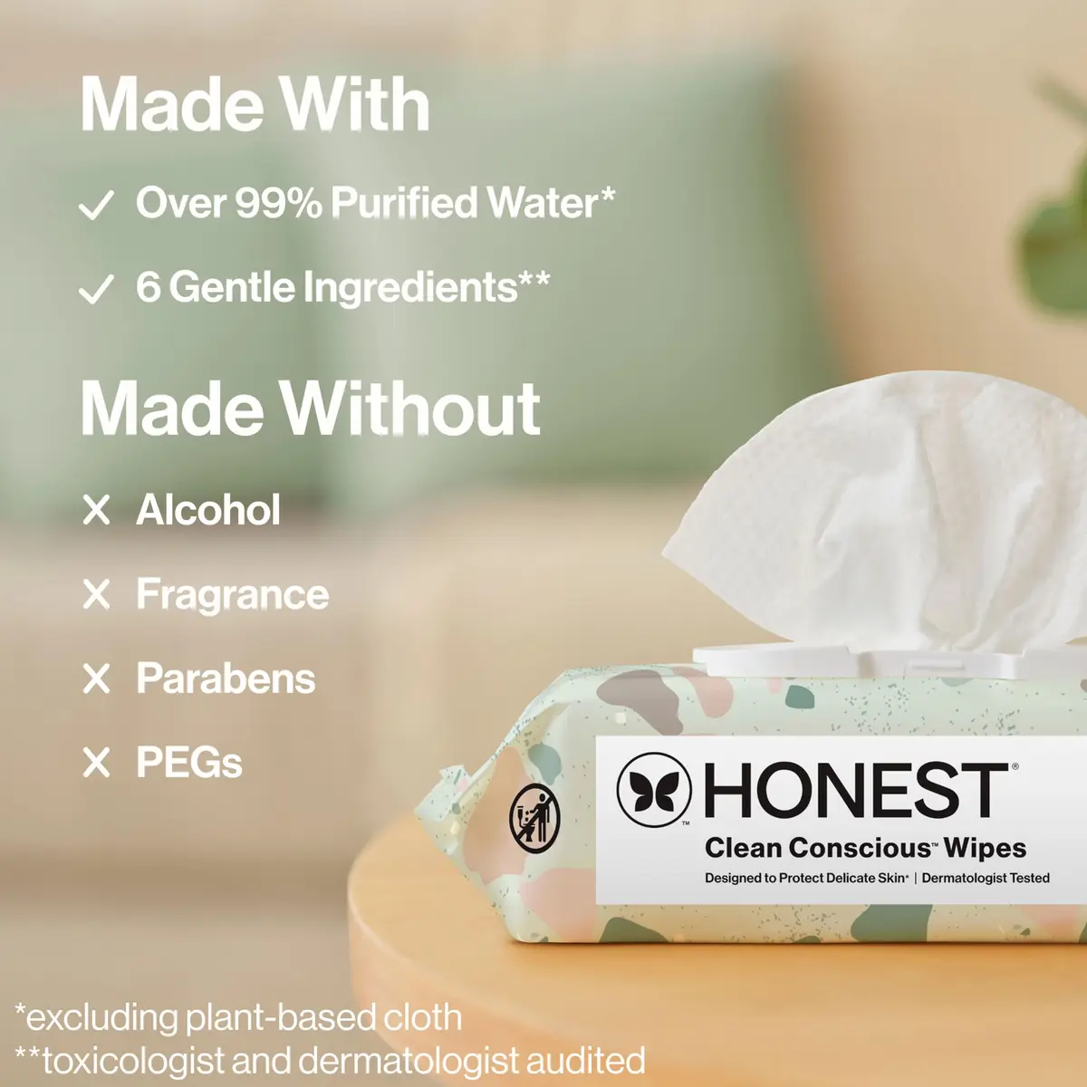 The Honest Company Multi-Use Baby Wipes, Geo Mood, 288 Count | Compostable, Plant-Based, Hypoallergenic, 99% Water - view 7