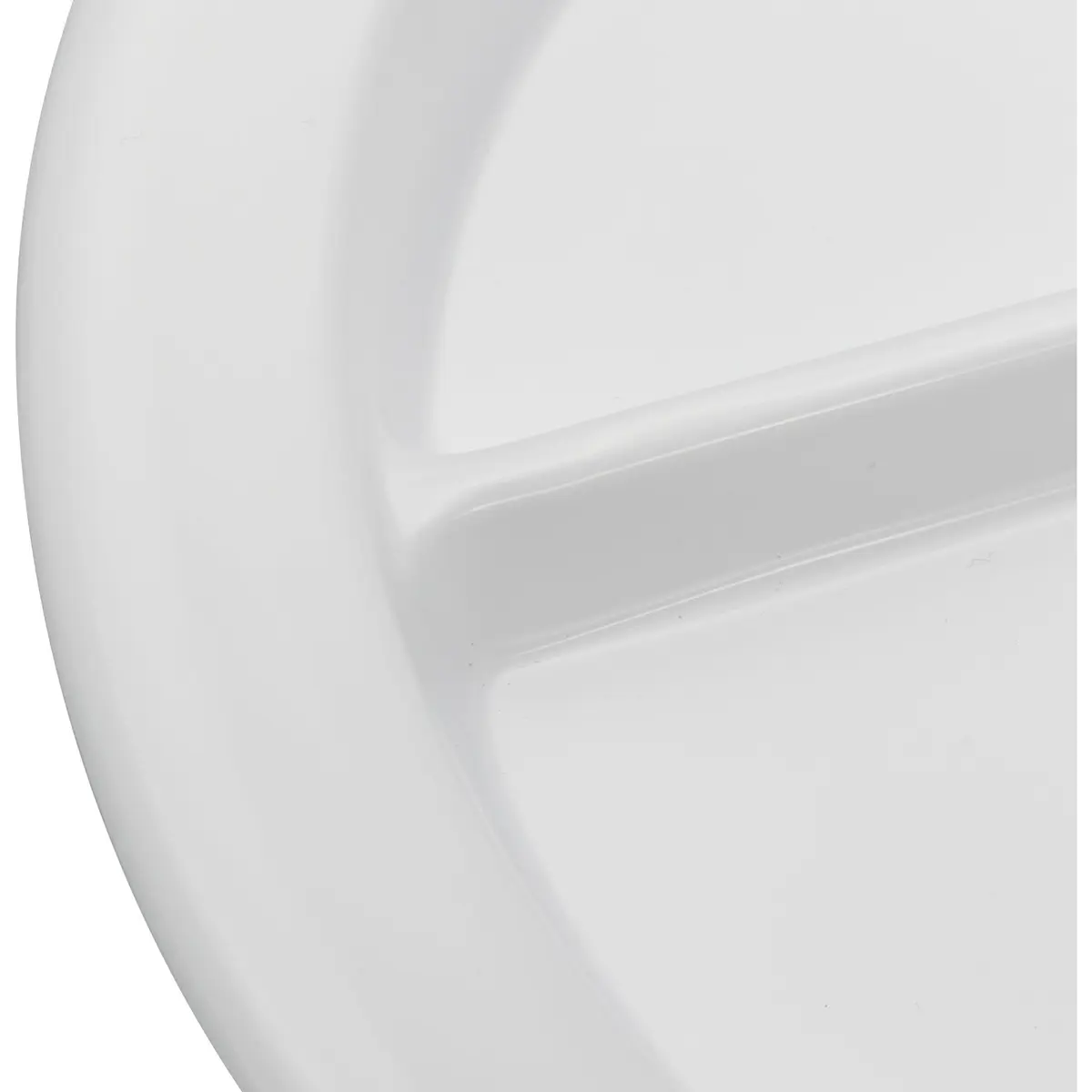 Carlisle FoodService Dallas Ware Plastic Divided Plate 9 Inches | Heavy-Duty Melamine, 3 Compartments, White - view 2