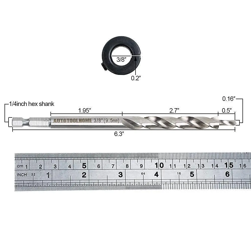 AUTOTOOLHOME Pocket Hole Drill Bit for Pocket Hole jig Woodworking Step Drill Bits Guide | Precise, Heavy-Duty, 3/8" Diameter - view 4