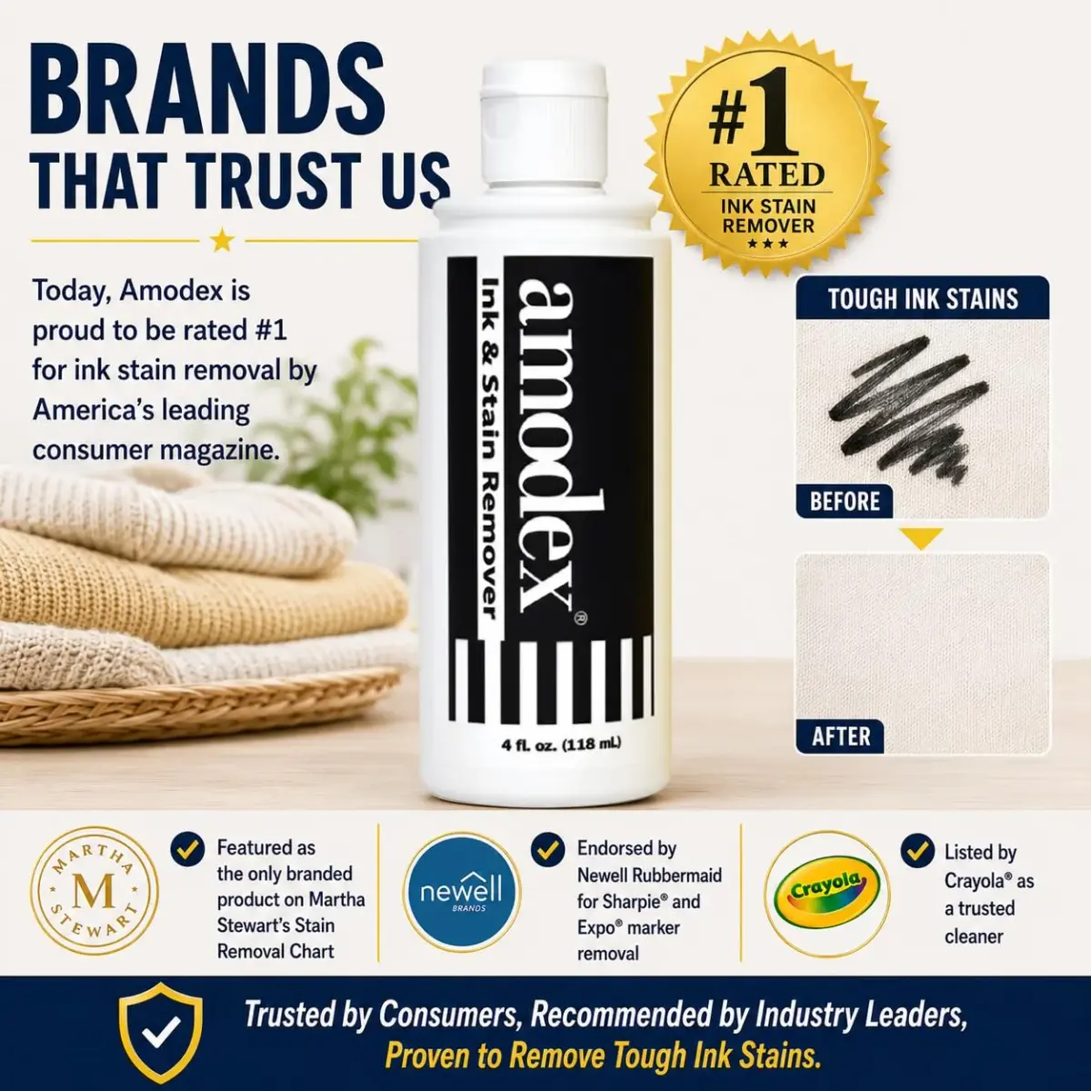 Amodex Ink & Stain Remover for Clothes, Leather and Skin 236.58 ml (2 x 4 Fl Oz) | Gentle & Powerful for Ink, Grease, Wine, and More - view 8