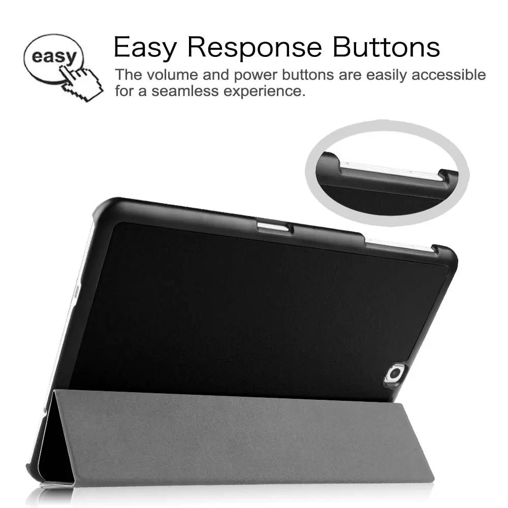 FINTIE Slim Shell Case for Samsung Galaxy Tab S2 9.7 2015 | Auto Sleep/Wake, Flip Stand, Black - view 6